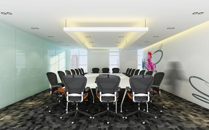 2600平方大型辦公室會議室裝修設計案例效果圖