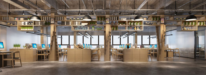 1000平方電子商務辦公室辦公區域裝修設計案例效果圖