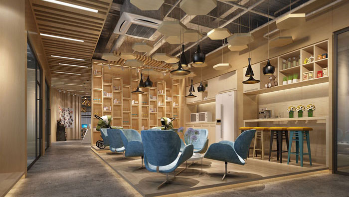 1050平方大型創意辦公室裝修設計案例