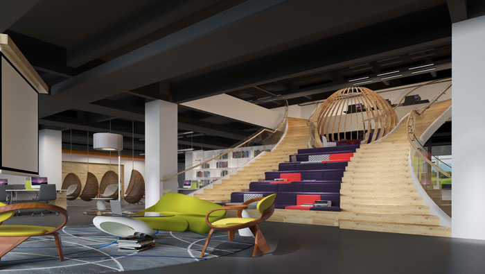 1800平方大型創(chuàng)意辦公室裝修設(shè)計(jì)案例