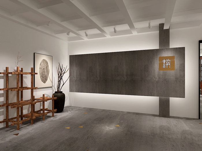 630平方中型創(chuàng)意辦公室進門區(qū)域裝修設計案例效果圖