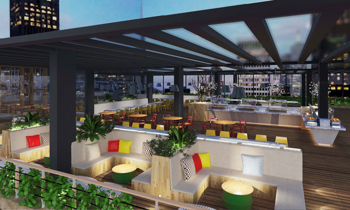 1500平方大型創意辦公室餐吧裝修設計案例效果圖