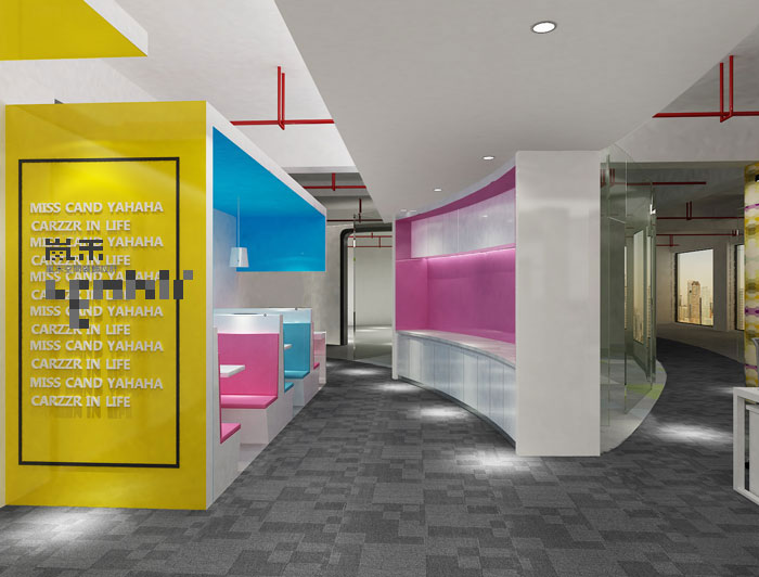 1030平方大型創意辦公室過道裝修設計案例效果圖