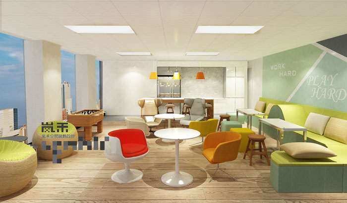 1450平方大型創(chuàng)意辦公室休息區(qū)域裝修設(shè)計(jì)案例效果圖