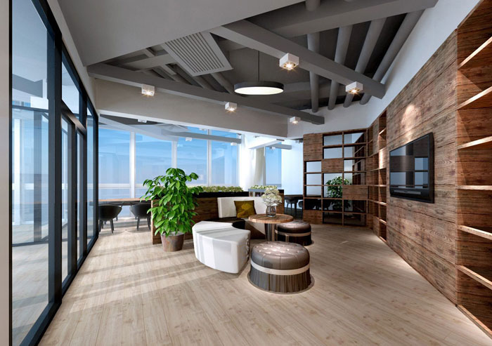 910平方中型創(chuàng)意辦公室前臺(tái)接待裝修設(shè)計(jì)案例效果圖