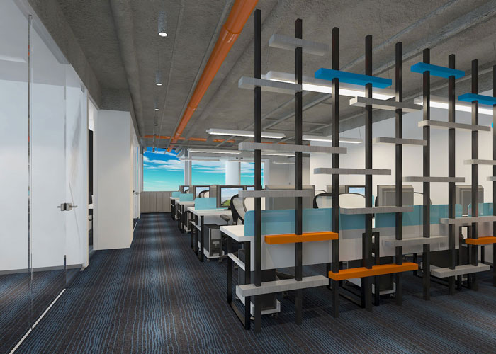 310平方小型辦公室辦公區域裝修設計案例效果圖