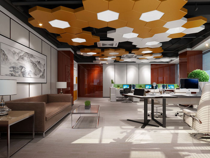 750平方中型辦公室B區辦公區域裝修設計案例效果圖