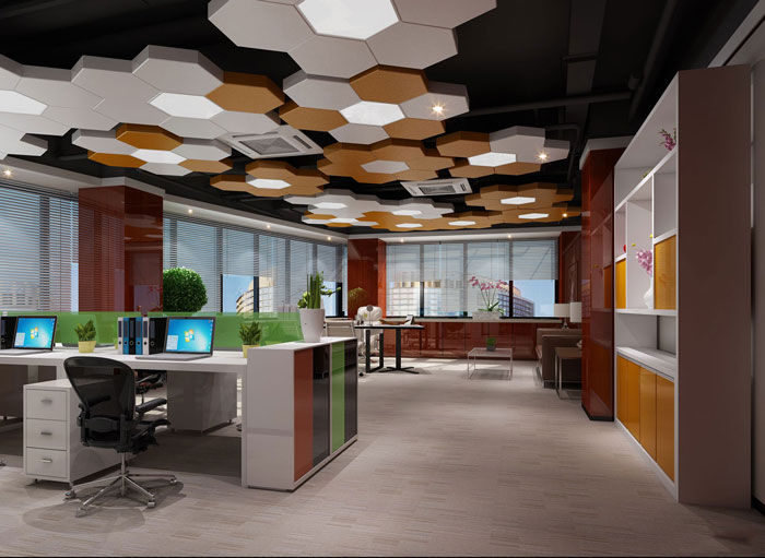 750平方中型辦公室C區辦公區域裝修設計案例效果圖