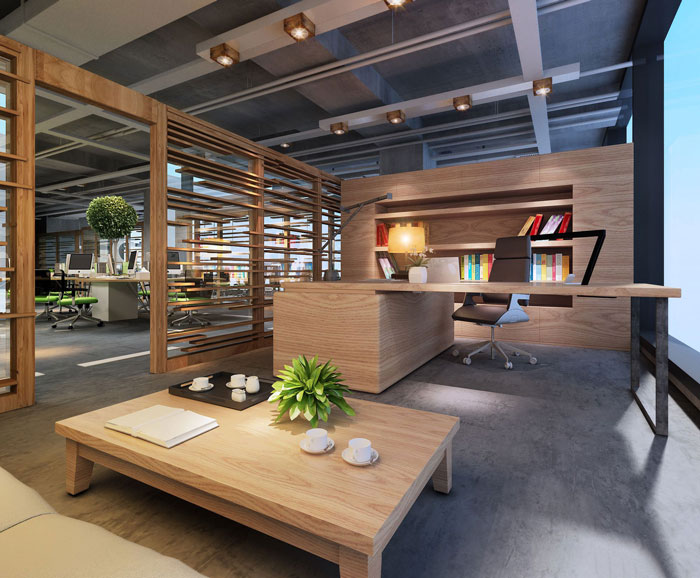 1100平方大型創意董事長辦公室裝修設計案例效果圖