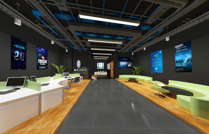 580平方中型辦公室辦公區域裝修設計案例效果圖