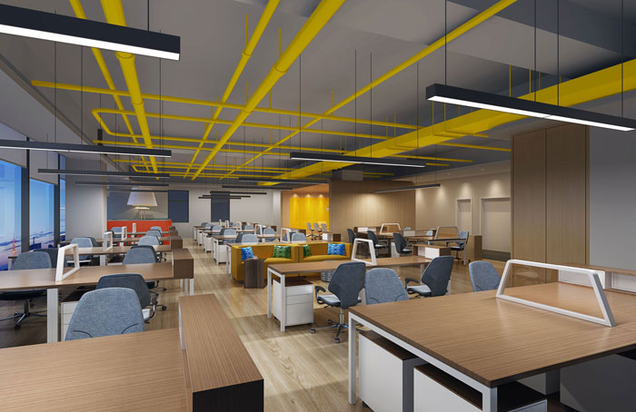 710平方中型創意辦公室辦公區域裝修設計案例效果圖