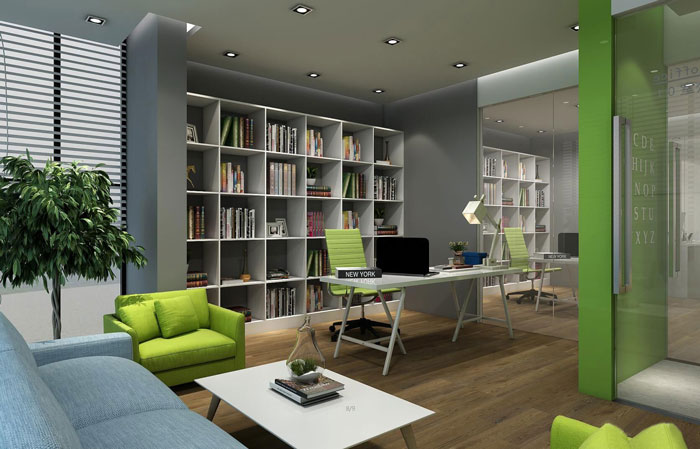 小型金融公司總經理辦公室裝修設計案例效果圖