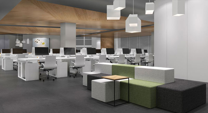 320平方小型辦公室辦公區域裝修設計案例效果圖