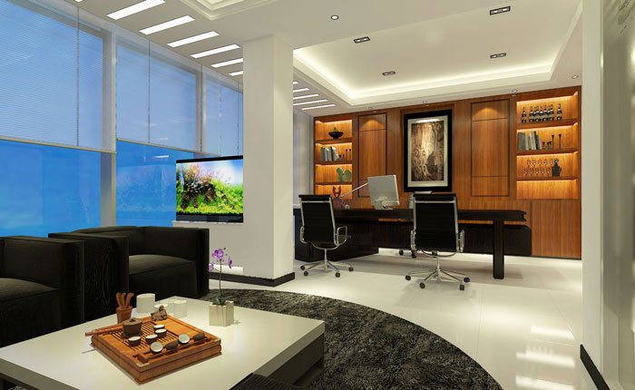 400平方小型總經理辦公室設計案例效果圖