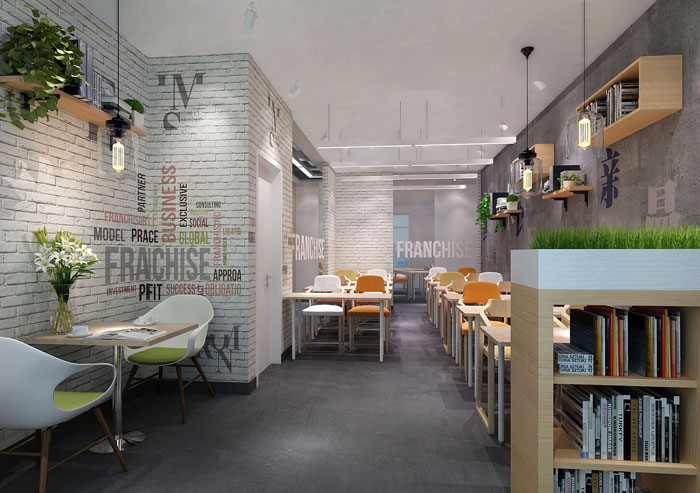 640平方中型辦公室教學區域裝修設計案例效果圖