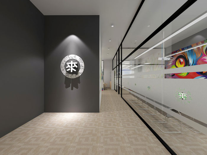 350平方APP設計公司辦公室前臺軟裝設計方案效果圖