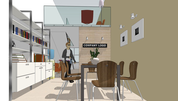 90平方loft風格辦公室進門區域裝修設計案例效果圖