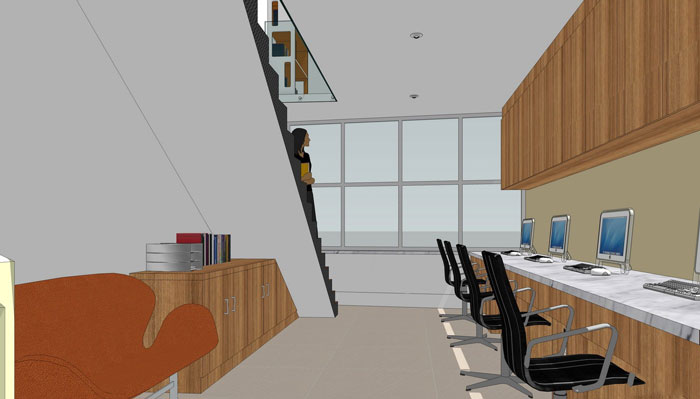 90平方loft風格辦公室辦公區域裝修設計案例效果圖