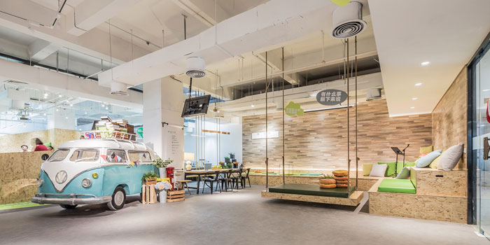 開放共享辦公室休息區(qū)域效果圖