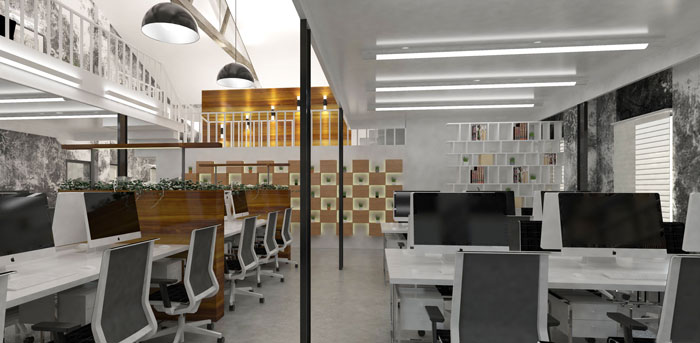 1020平方大型辦公室辦公區域裝修設計案例效果圖
