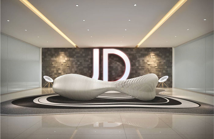 800平方現代簡約辦公室前臺裝修設計案例效果圖