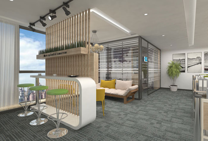 270平方現代簡約辦公室會客區域裝修設計案例效果圖