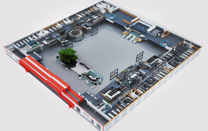 1800平方辦公室設計方案平面圖