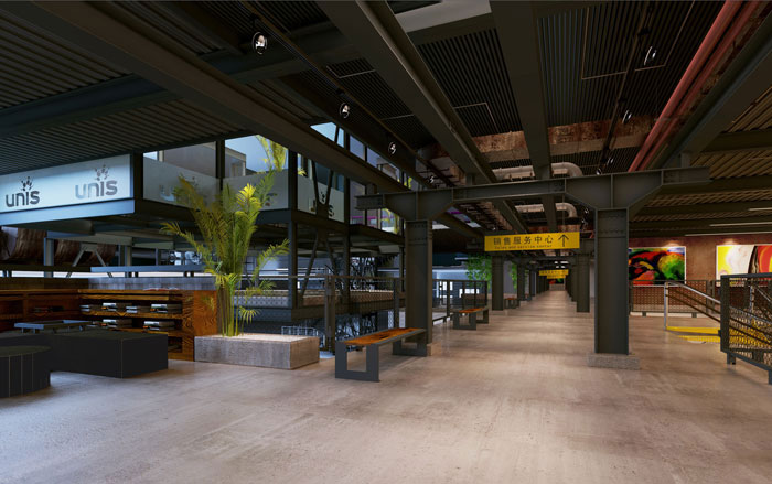 1800平方辦公室過道設計方案效果圖