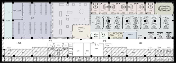 1400平方辦公室平面設(shè)計圖