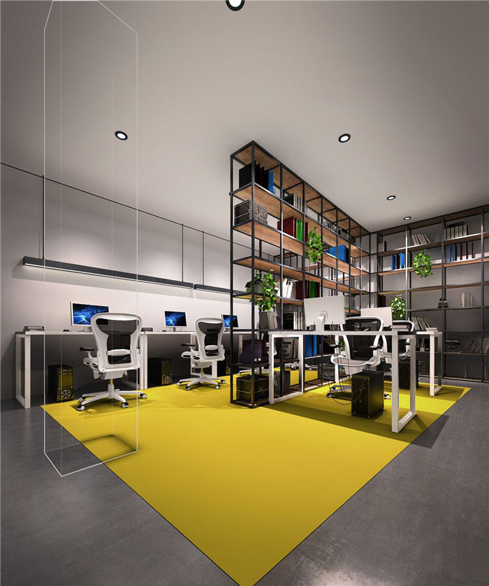現代簡約辦公室辦公區域裝修設計效果圖