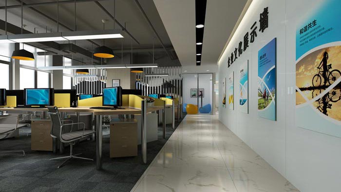 600平方培訓機構辦公室裝修設計案例