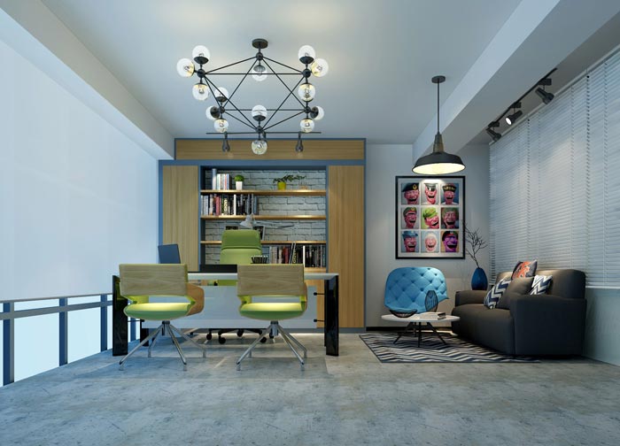 600平方培訓機構校長辦公室裝修設計案例效果圖