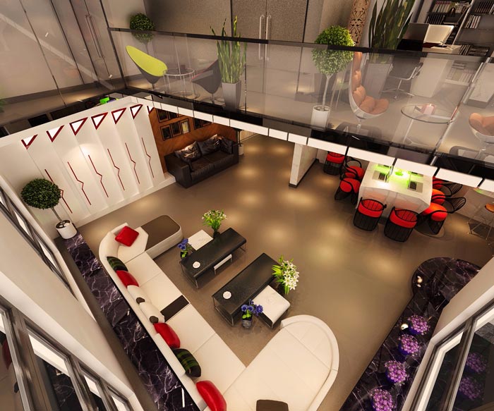 150平方loft風格辦公室二樓區域裝修設計案例效果圖