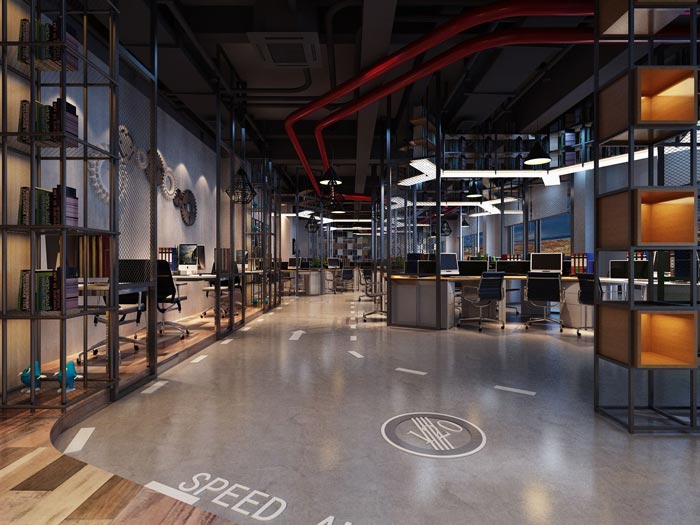 700平方工業風辦公室辦公區域裝修設計案例效果圖