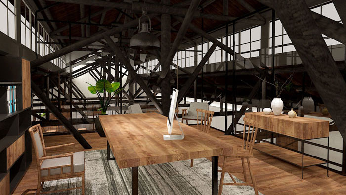 350平方創業公司復式辦公室裝修設計案例