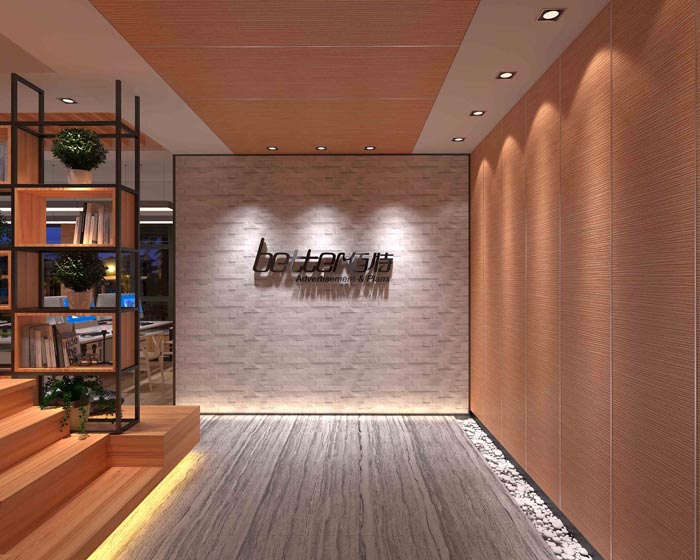 330平方創業公司辦公室前臺裝修設計案例效果圖