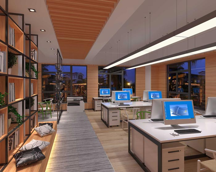 330平方創業公司辦公室辦公區域裝修設計案例效果圖