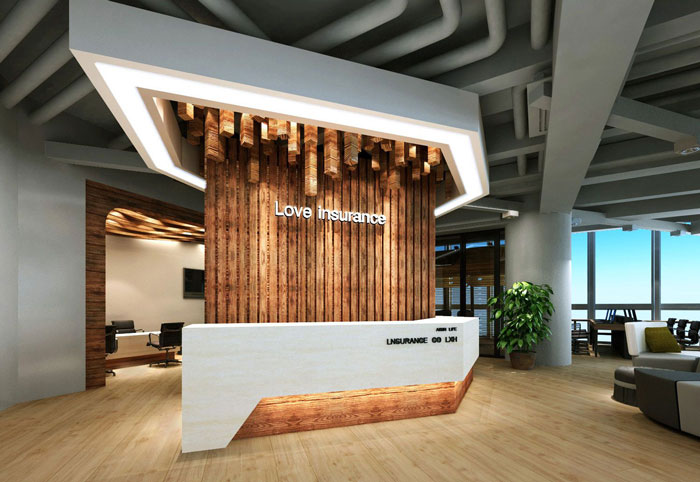 900平方金融公司辦公室前臺裝修設計案例效果圖