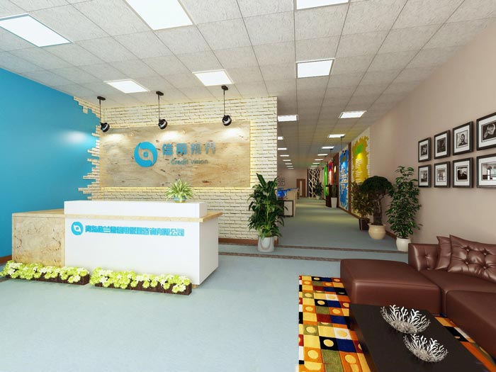 400平方創(chuàng)業(yè)公司辦公室前臺裝修設(shè)計案例效果圖