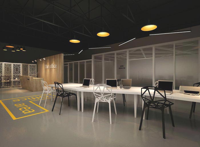 450平方設(shè)計(jì)事務(wù)所辦公室前臺(tái)裝修設(shè)計(jì)案例效果圖