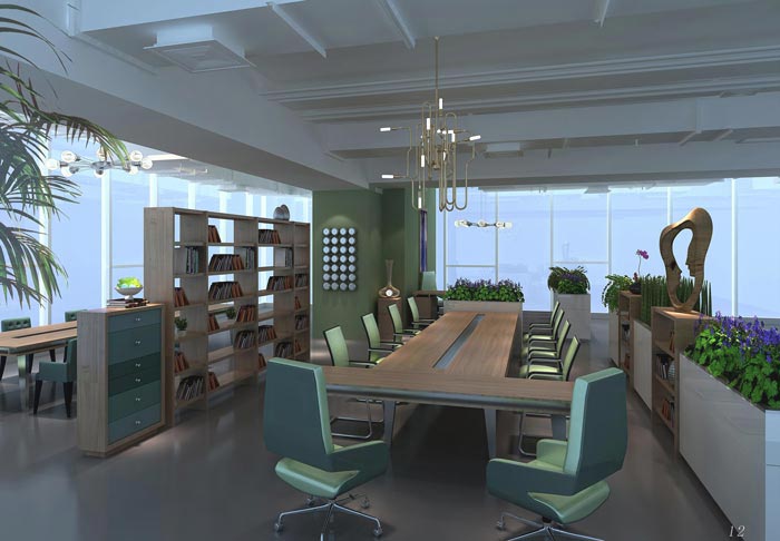 傳媒公司辦公室辦公區(qū)域裝修設(shè)計案例效果圖