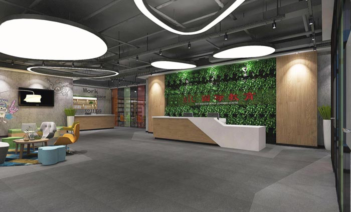 國際教育辦公室前臺裝修設計案例效果圖