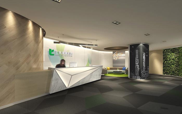 金融咨詢服務公司辦公室前臺裝修設計效果圖