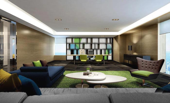 簡約時尚總經理辦公室裝修設計案例效果圖