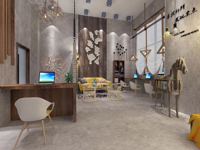 室內設計工作室辦公區域裝修設計效果圖