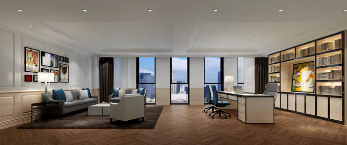 時尚簡約總經理辦公室裝修設計案例效果圖
