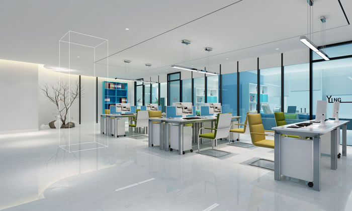 彩棉服飾公司辦公室辦公區域裝修設計案例效果圖