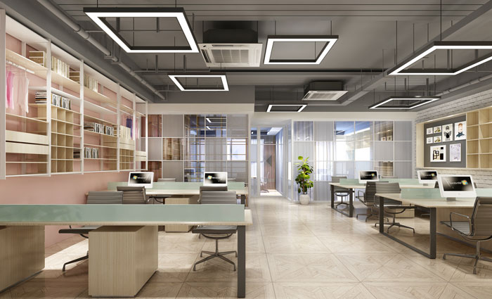 450平方服裝公司辦公室辦公區域裝修設計案例效果圖