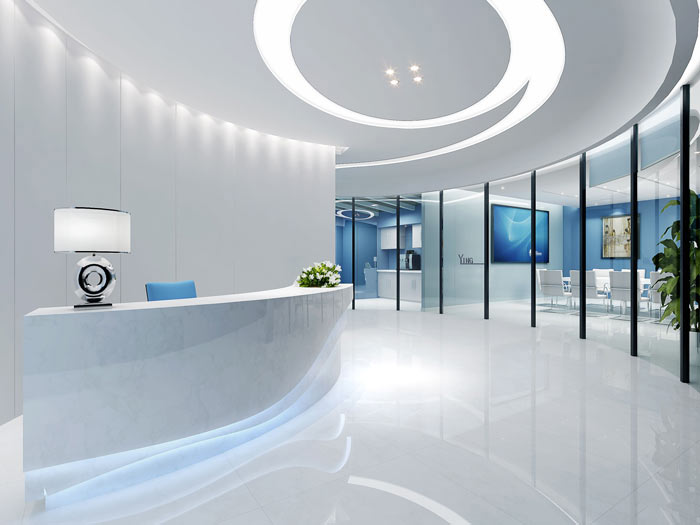 廣告策劃公司辦公室前臺裝修設計效果圖