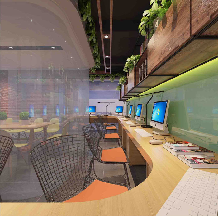 220平方信息廣告公司辦公室辦公空間裝修設計案例效果圖